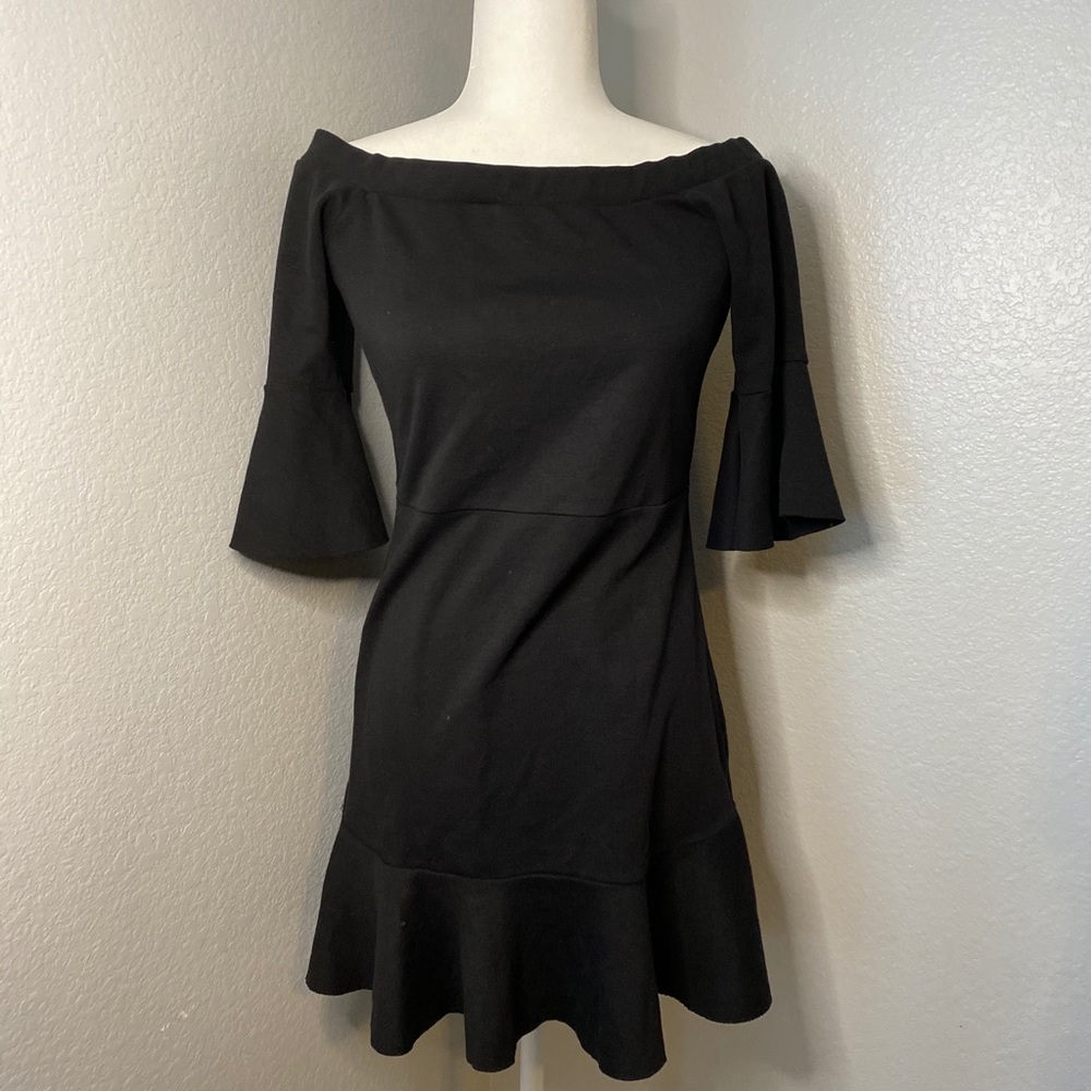 Free People Little Black Dress Bell Sleeves Medium